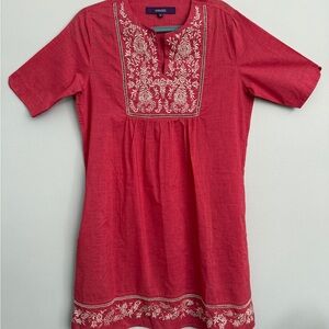 Chanel Red Embroidered Midi Dress